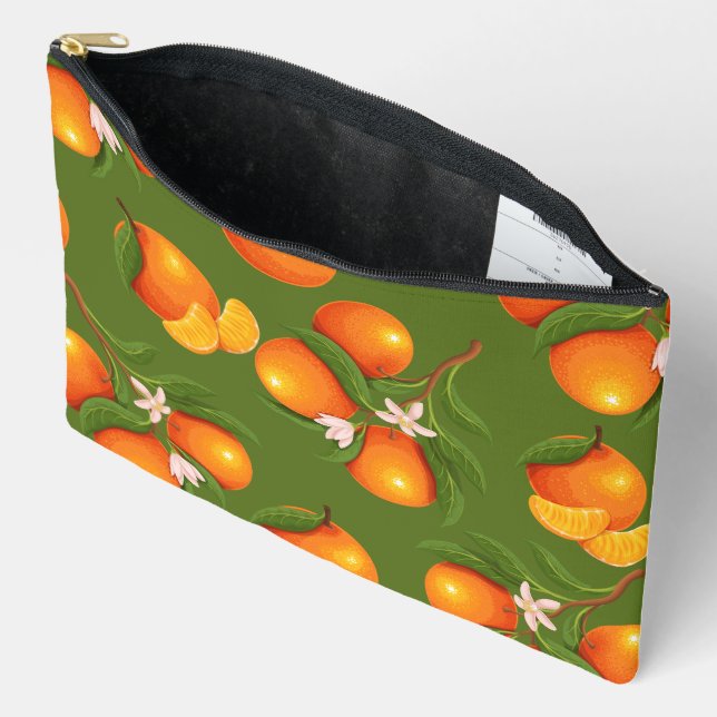 Erfrischendes Orangenmuster Zubehörtasche (Offen)