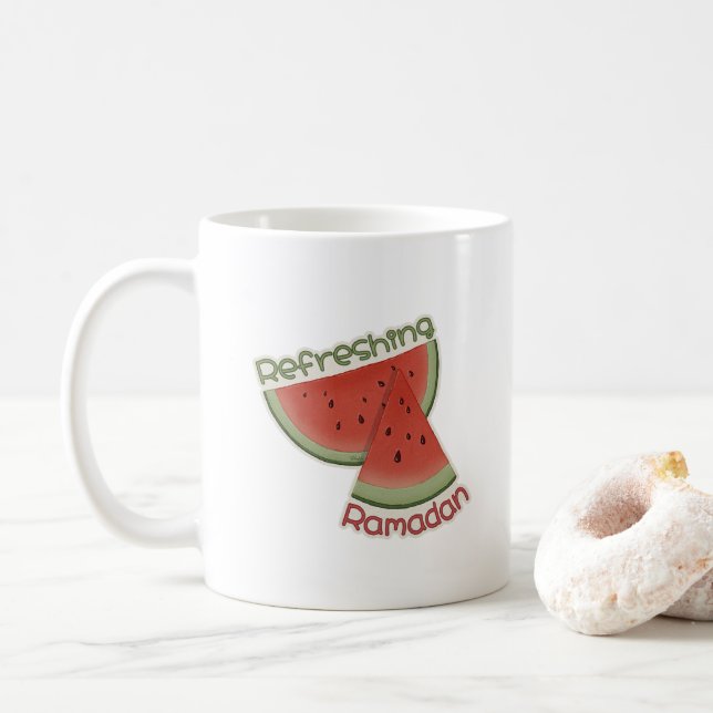 Erfrischung Ramadan Watermelon Kaffeetasse (Mit Donut)