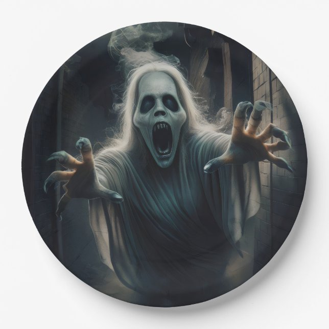 Erfrischungen mit den Geistern. Pappteller (Vorderseite)