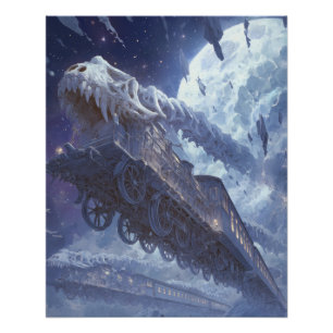 Erfrozenes Himmelsschloss inmitten kosmischen Stur Poster
