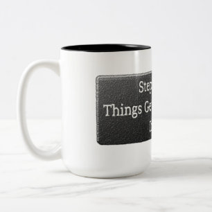 "Erfüllen Sie das Leben" Niedliches Design. Jetzt Zweifarbige Tasse