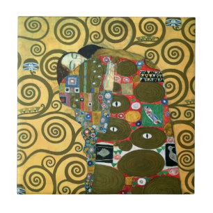 Erfüllung aka Der Kuss von Gustav Klimt Fliese