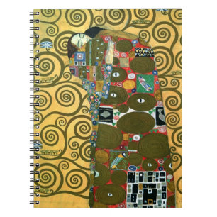 Erfüllung alias The Embrace von Gustav Klimt Notizblock