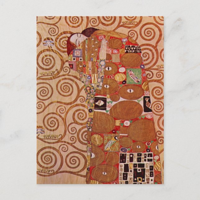 Erfüllung durch Gustav Klimt, Vintager Jugendstil Postkarte (Vorderseite)