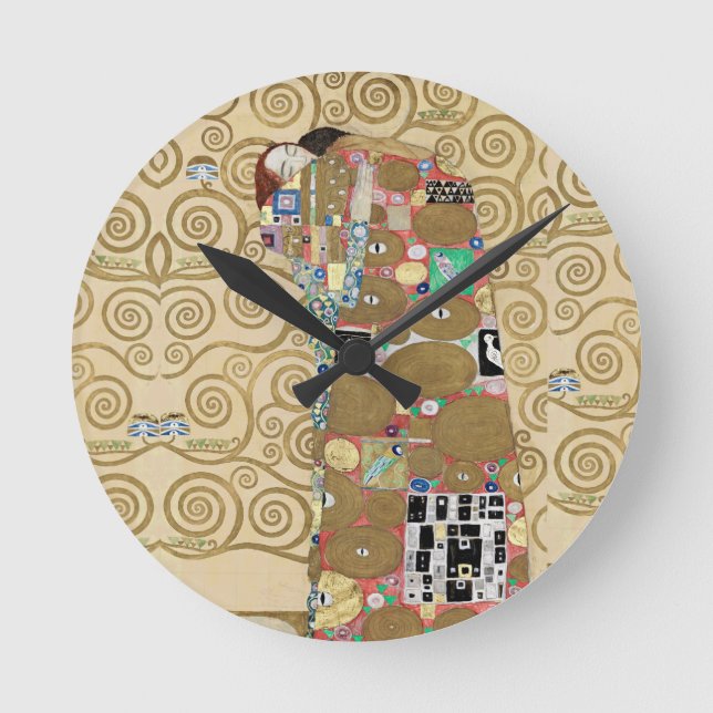 Erfüllung, Gustav Klimt Runde Wanduhr (Vorderseite)