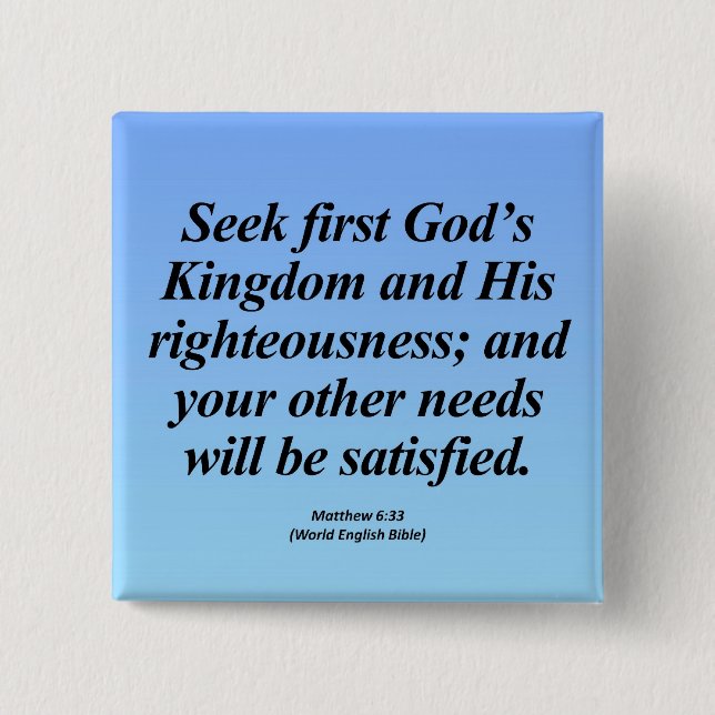 Erfüllung Matthew 6:33 Abbrev Button (Vorderseite)