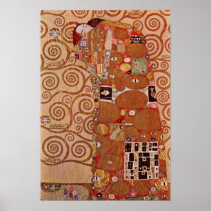 Erfüllung von Gustav Klimt, Vintage Art Nouveau Poster