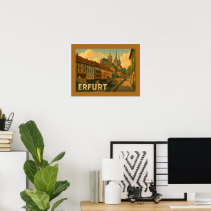 Erfurt Deutschland Stadt Kunst Poster