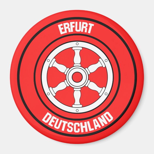 Erfurt Round Emblem Magnet (Vorne)