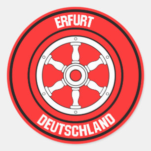 Erfurt Round Emblem Runder Aufkleber