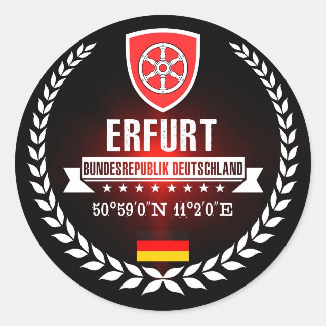 Erfurt Runder Aufkleber (Vorderseite)