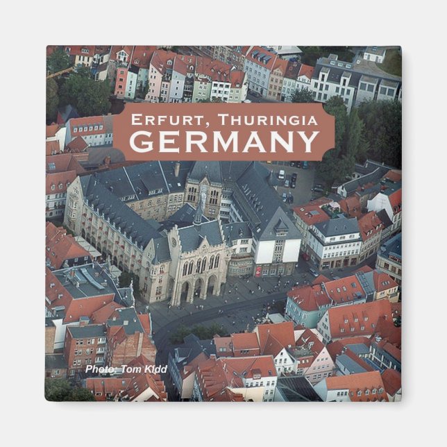Erfurt, Thüringen Deutschland Foto Souvenir Magnet (Vorne)