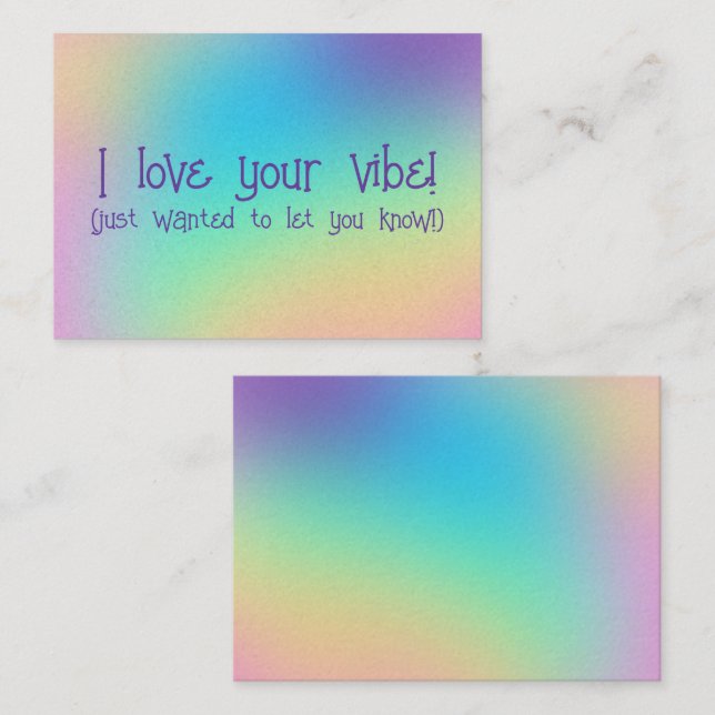 Ergänzungskarten "I Liebe Your Vibe" Visitenkarte (Vorne/Hinten)