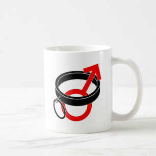 Ergattertes männliches Symbol Kaffeetasse
