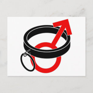 Ergattertes männliches Symbol Postkarte