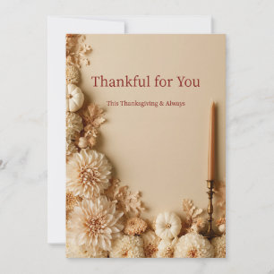 Ergebenheitsvolle Thanksgiving-Karte in neutralem Feiertagskarte