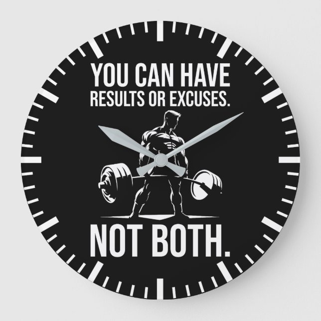 Ergebnisse oder Ausreden - Motivierend Spielraum,  Große Wanduhr (Vorderseite)
