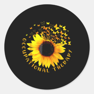 Ergotherapie-Sonnenblume OT-Therapeut Sofort Runder Aufkleber