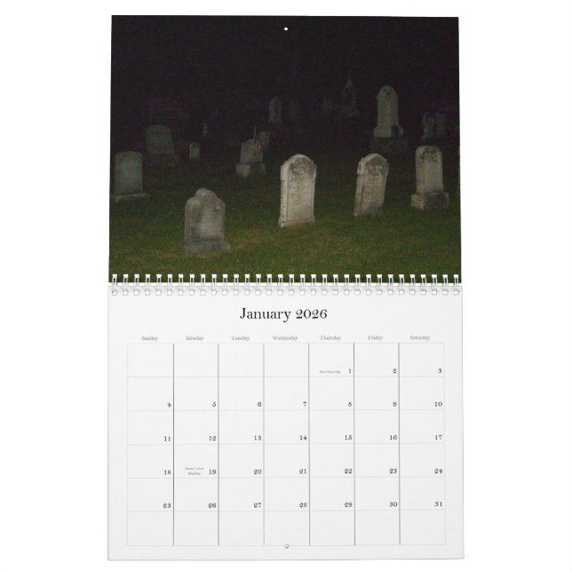 Ergreifend Spaß-Kalender-Friedhöfe Kalender (Jan 2026)