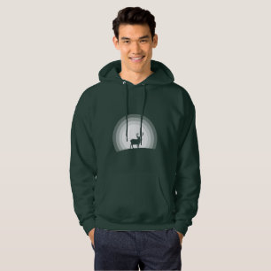Erhabene Hirsch-Silhouette unter Mondlicht Hoodie