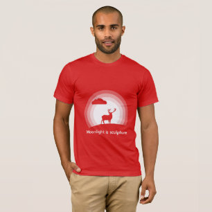 Erhabene Hirsch-Silhouette unter Mondlicht Stil B T-Shirt