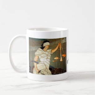 Erhabene Lady Justice im Buntglasdesign Kaffeetasse