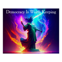 Erhabene Lady Liberty Demokratie ist es wert, bewa