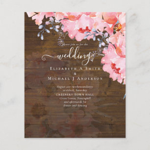 Erhabene rosa Blüten HOCHZEITSSERIE - BUDGET Flyer