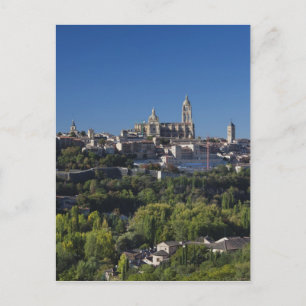 Erhabene Stadtansicht mit der Kathedrale von Segov Postkarte