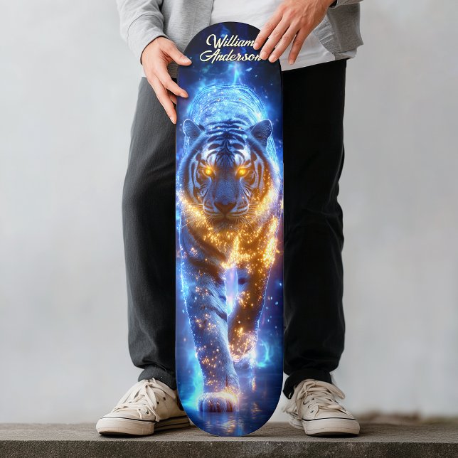 Erhabener Himmelstiger  Skateboard (Majestic Celestial Tiger Skateboard)
