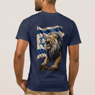 Erhabener Löwe von Juda mit israelischer Flagge T-Shirt