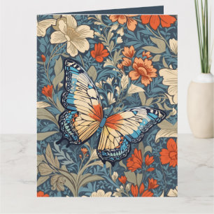 Erhabener Schmetterling inmitten von William Morri Karte