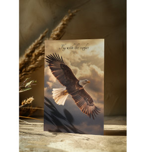 Erhabener Weißkopfseeadler beim majestätischen Gle Feiertagskarte
