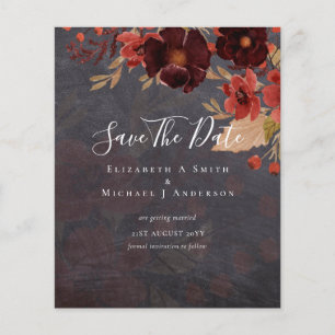 Erhabenes Burgunder Florales Hochzeit TERMIN VORBE Flyer