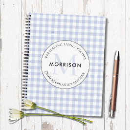 Erhalt von Familienrezepten Blue Monogram Rezept Notizbuch
