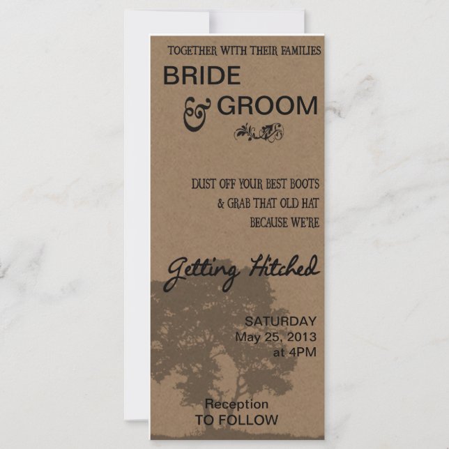 Erhalten der Hitched Einladung (Vorderseite)