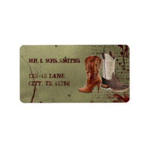 Erhalten der hitched wedding WesternCowboystiefel Adressaufkleber