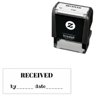 ERHALTEN Name und Datum Schwarz Tinte Geschäft Permastempel