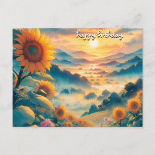 erhalten Rosen vintage retro happy birthday Sonnen Postkarte