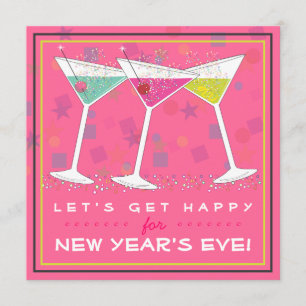Erhalten Sie auf Silvester-hellem Cocktail-Party Einladung
