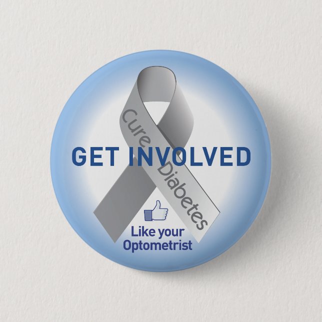 Erhalten Sie beteiligten Diabetes-Knopf Button (Vorderseite)