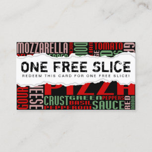 erhalten Sie eine kostenlose PIZZA SLICE (zerrisse Treuekarte