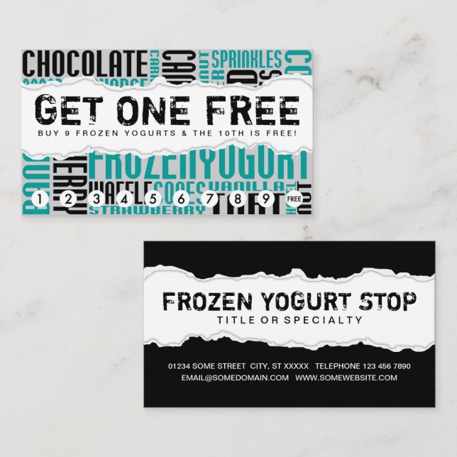 erhalten Sie einen kostenlosen FROZEN YOGURT Treuekarte (Vorne/Hinten)