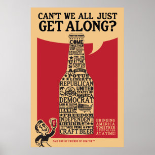 "Erhalten Sie entlang" politischem Plakat