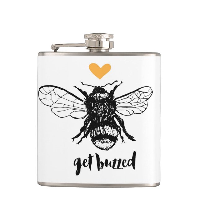 Erhalten Sie gesummte Honig-Bienen-Flasche Flachmann (Vorderseite)