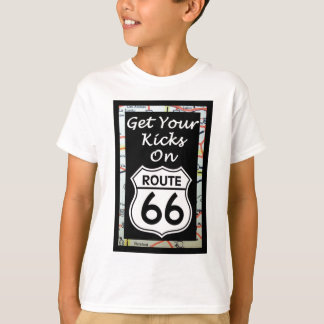 Erhalten Sie Ihre Tritte auf Weg 66 mit Karte T-Shirt