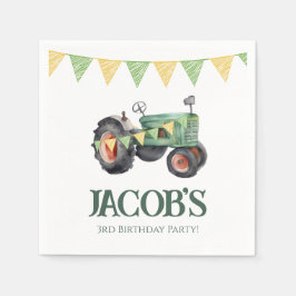Erhalten Sie Ihren Traktor am 3. Geburtstag Serviette