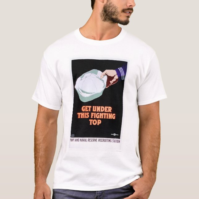 Erhalten Sie unter dieser Fighting-Spitze - Marine T-Shirt (Vorderseite)