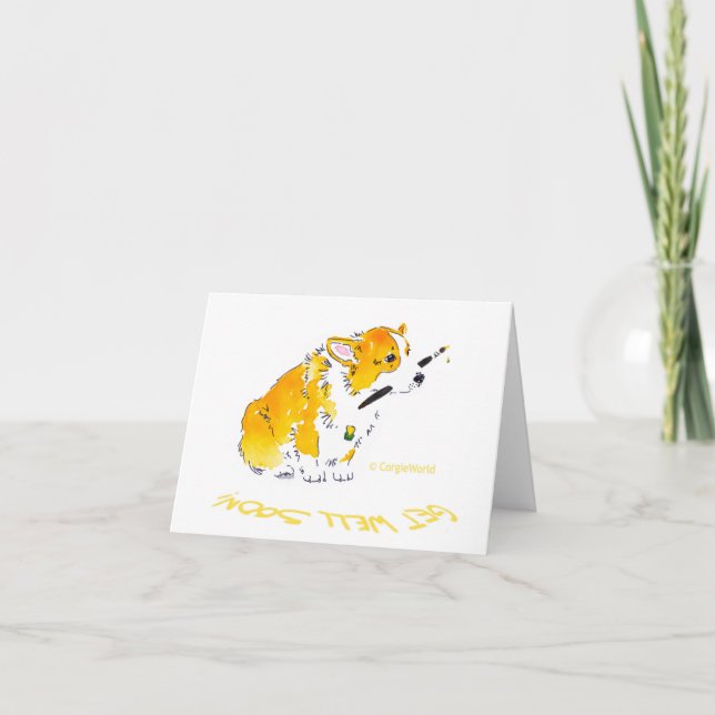 Erhalten Sie wohle bald Corgi-Karte Karte (Vorderseite)