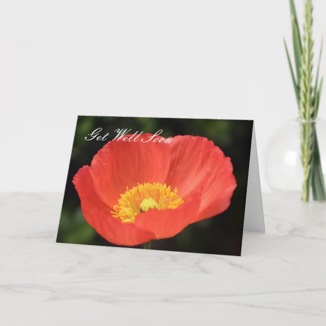 Erhalten Sie wohle bald rote Mohnblumen-Karte Karte (Vorderseite)